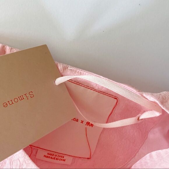 Simone Rocha x H&M Short Cloqué Mini Fit & Flare Dress Pink M - Picture 5 of 12